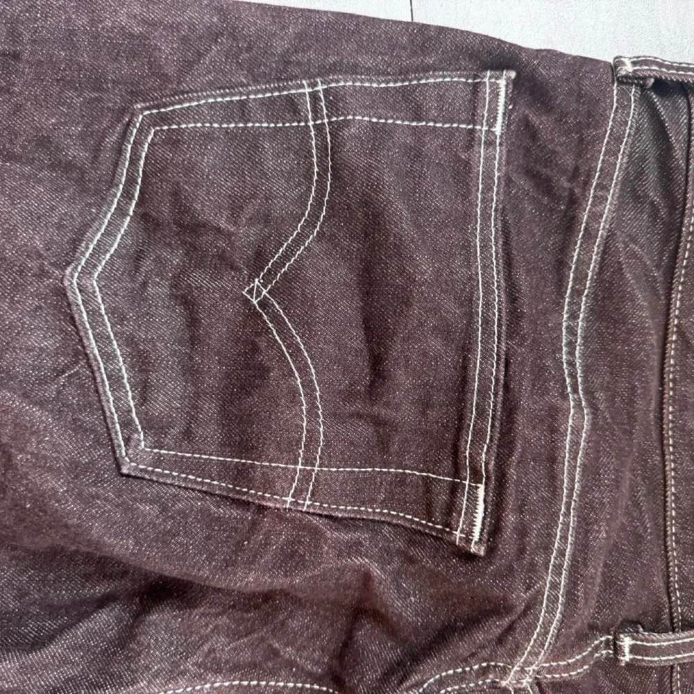 Nudie Jeans black jeans with white stitching Size 36x32 #nudie #denim sku10